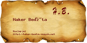 Haker Beáta névjegykártya
