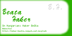beata haker business card